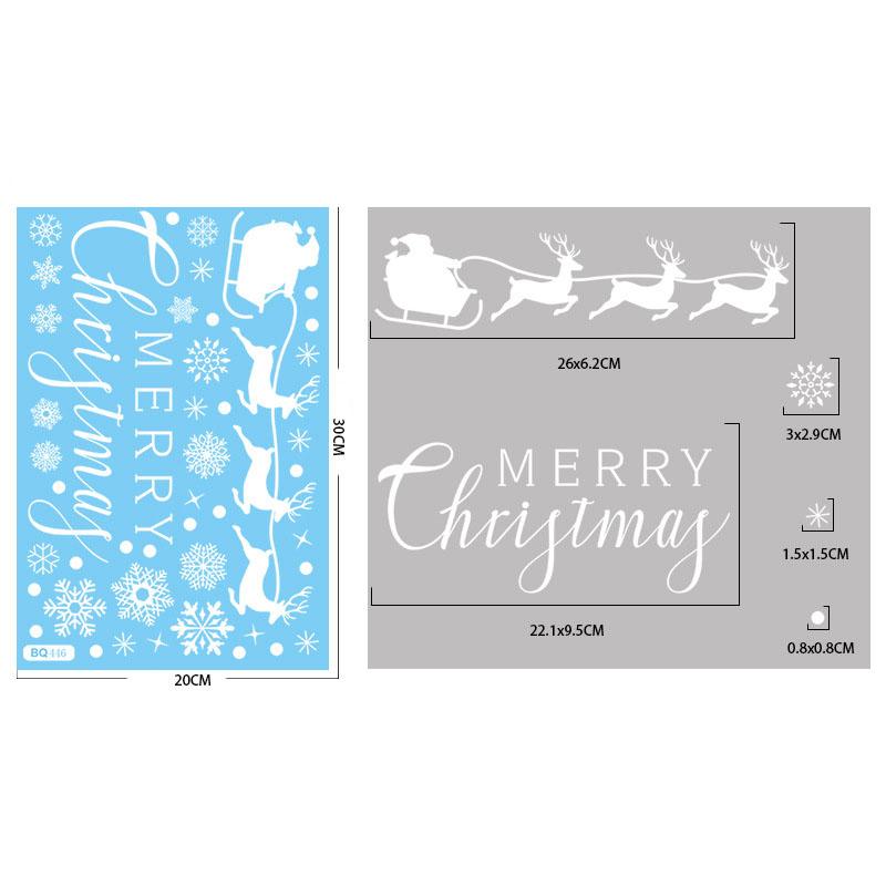 Christmas Winter Snowflake Stickers Santa Claus Xmas Tree Branch Window Glass Sticker Merry Christmas Decor Happy New Year