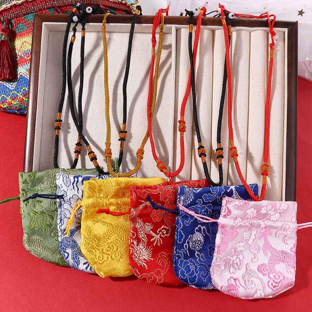 Чехол для ожерелий, подарочный мешочек из ткани, женская сумка для украшений, кошелек, сумка для хранения в китайском стиле, саше