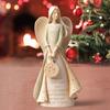 Angel Figurine Desktop Angel Ornaments with Clock Collectible Home Decor Angel Statue with Wings Gifts for Family Friends