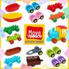 Large Particle Building Blocks: Car, Locomotive, and Boat Parts - Educational Toy Accessories for Babies and Children