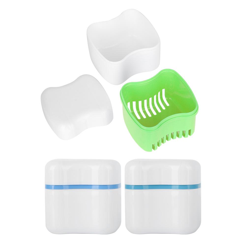 3 Colors Denture False Teeth Storage Box Case With Filter Screen Dental Appliance
