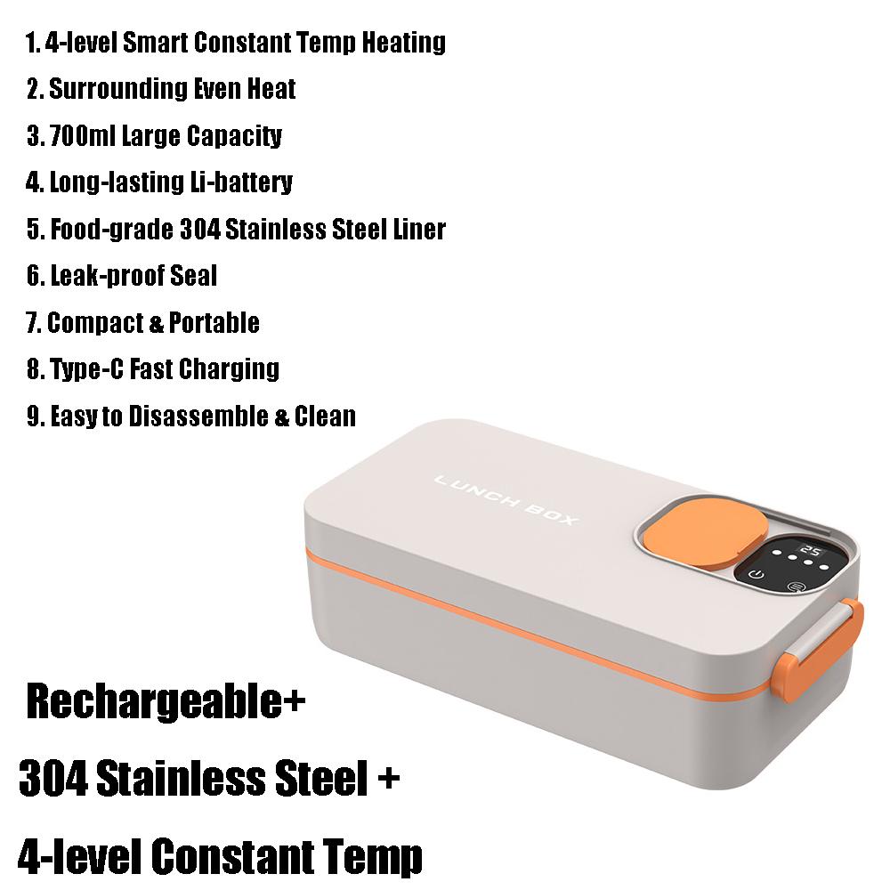 700ml/900ml Heating Lunch Box Water-free Electric Food Warmer for 700ml/900ml Lunch