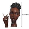 Black Woman Head Incense Burner Handmade Incense Holder Decorative Airflow Incense Burner Statue Art Decor For Aromatherapy