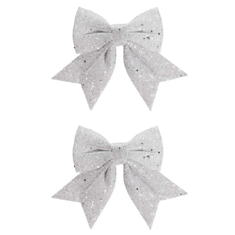 2Pcs 3D Bow Christmas Decorations Creative Christmas Bow Decorations  Xmas Party Supplies