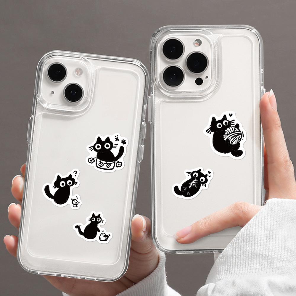 500 листов милых мультяшных наклеек с черными котятами для DIY, скрапбукинга, скейтбордов и чехлов для телефонов