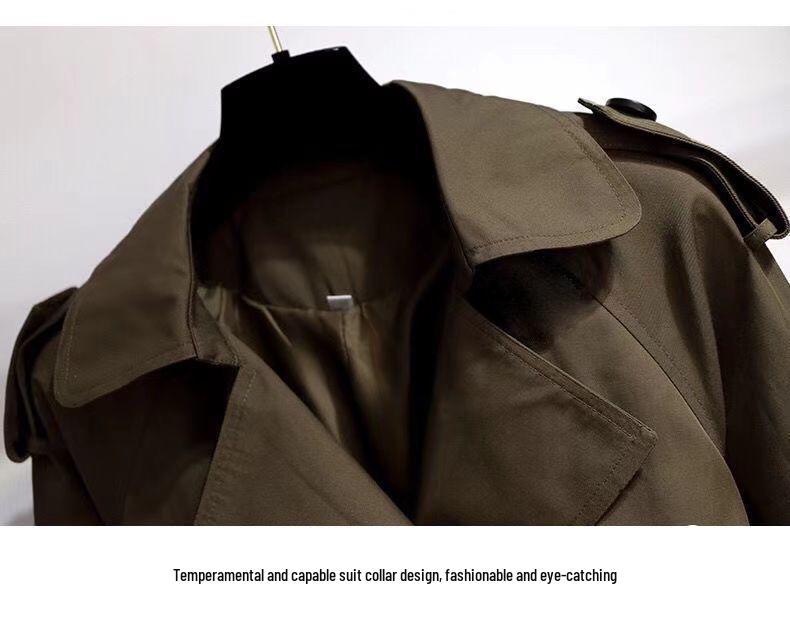 Женский весенний тренч в корейском стиле 2024: Маленькая средней длины, высококачественная верхняя одежда в британском стиле