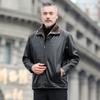 Осень и зима, новая меховая интегрированная мужская кожаная куртка в стиле ретро, ​​кожаная куртка для папы, повседневная бархатная утолщенная куртка для мужчин
