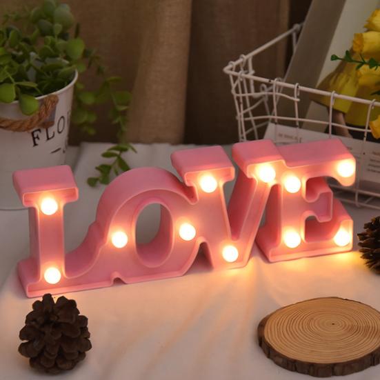 Letter Light Battery Express Love Props Operated Romantic LED Marquee Letters Love Sign