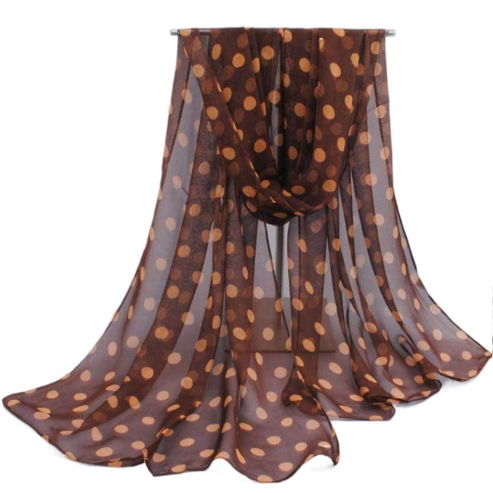 Wraps Chiffon Scarf Neckerchief Hijab Scarf Silk Scarf Polka Dot Scarf Ladies Women's Scarves Shawl