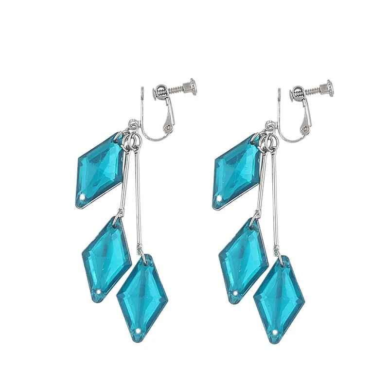 Twisted Wonderland Серьги Русалочка для Женщин Клипсы Floyd Геометрическая Эстетика Серьги-клипсы с Кисточками Украшения