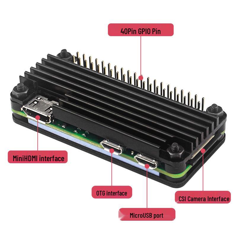 Алюминиевый защитный корпус для Raspberry Pi Zero 2W + штыревые разъемы и отвертка