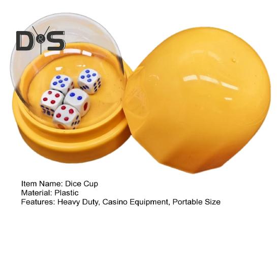 1 Set Dice Cup with Clear Cover Base 5 Dot Dice Manual Shaker Cup Adults Family Night Bar Party Gambling Drinking Board Game Casino Equipment