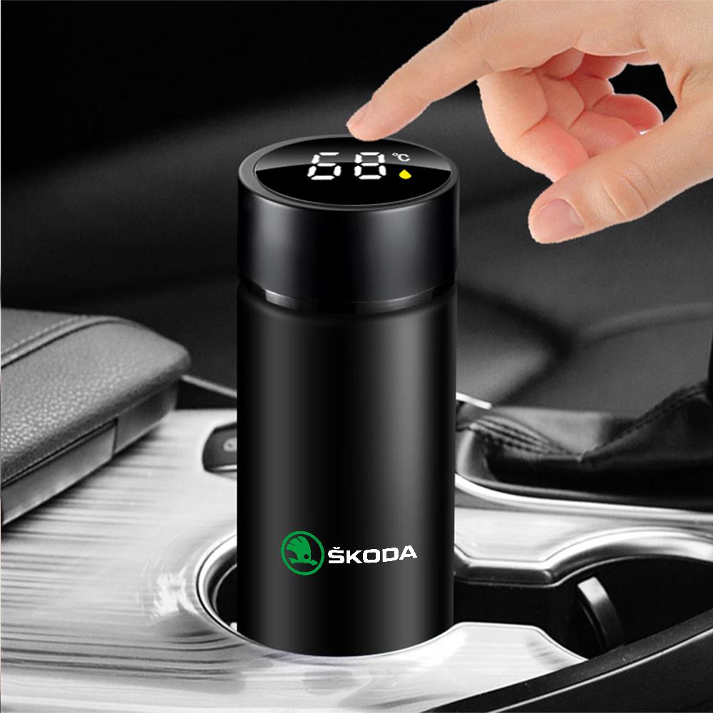 RBD4 500ml Smart Thermo Mug Filter Coffee Drink Flask Temperature Display For Skoda S Octavia Fabia Rapid Yeti Superb A5 A7 VRS VII
