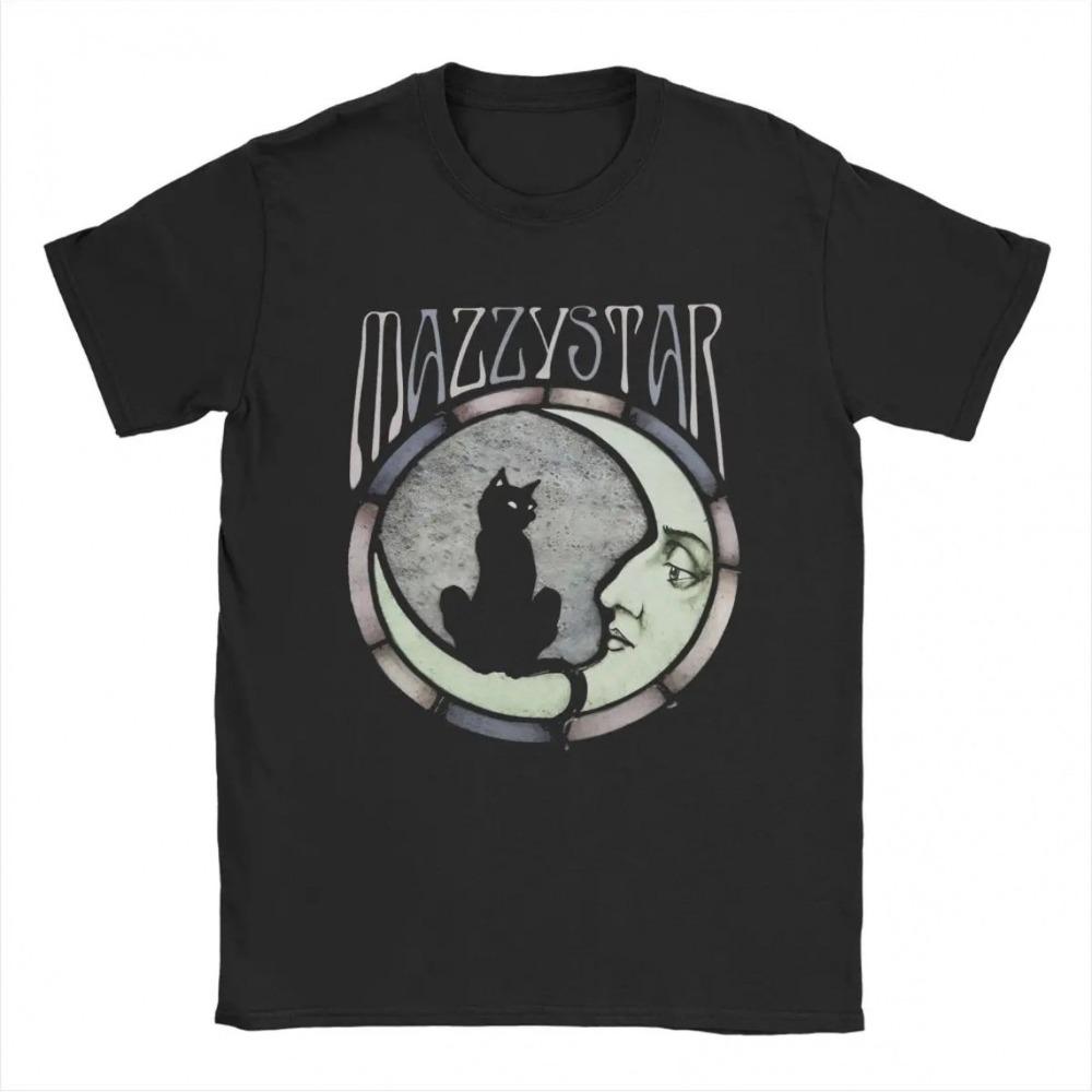 Мужская футболка Mazzy Star American Street Луна и Кот Летняя Повседневная Мода Подходит и для Мужчин, и для Женщин