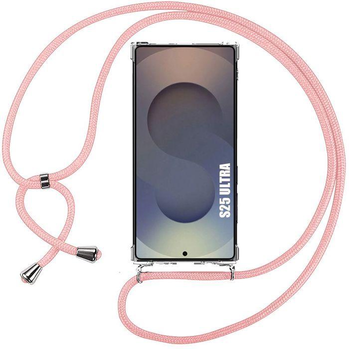 Coque pour Samsung Galaxy S25 Ultra - Protection avec Cordon Rose - BOOLING®