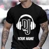 Personalised Name Dj T Shirt Custom Name Logo Shirt for DJ's Clothes Custom Personalized Gift for Men Music Gift Dj DIY T-shirts