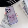 Милый чехол для телефона с 3d рельефным фиолетовым бантом и бабочкой из мультфильма для Iphone 11 12 Promax 13 14 Pro Max, защитная задняя крышка, капа