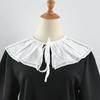 Women White Shoulder Wraps Lapel Fake Collar Tie Ladies White Shawl Sweater Wrap Detachable False Collar Clothes Accessories