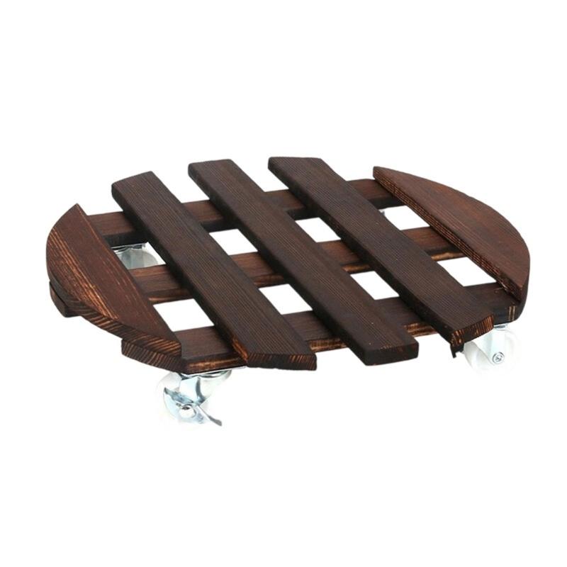 Multiple Use Outdoor Wood Planter Base Swivel Wheel Design Weatherproof Construction For Effortlessly Plant Movements
