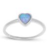 Silver Ring 'Goddess Opal' Silver Blue (rhodium) - 6x6mm (heart)