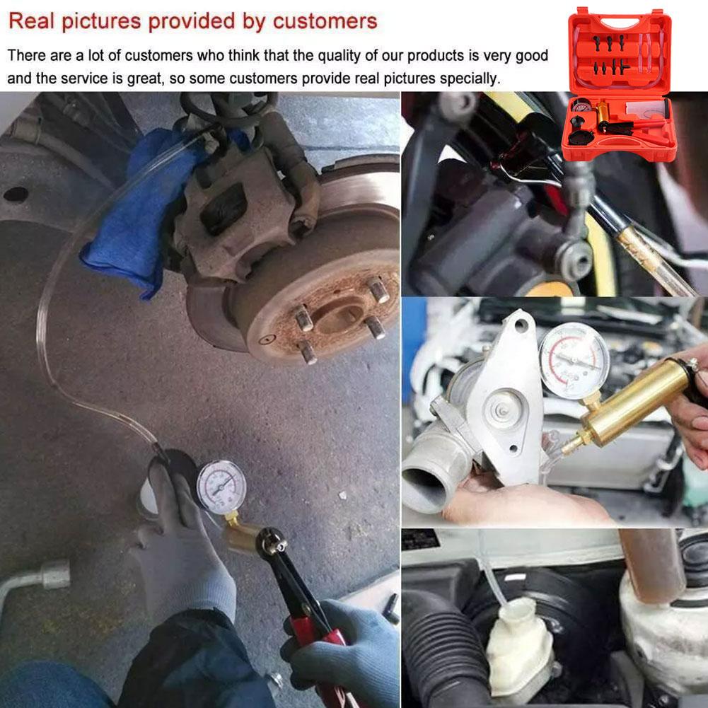 Автомобильный портативный прокачиватель тормозной жидкости Ручной вакуумный насос Манометр вакуумный алюминиевый Автомобильные ручные инструменты Набор тестеров Аксессуары