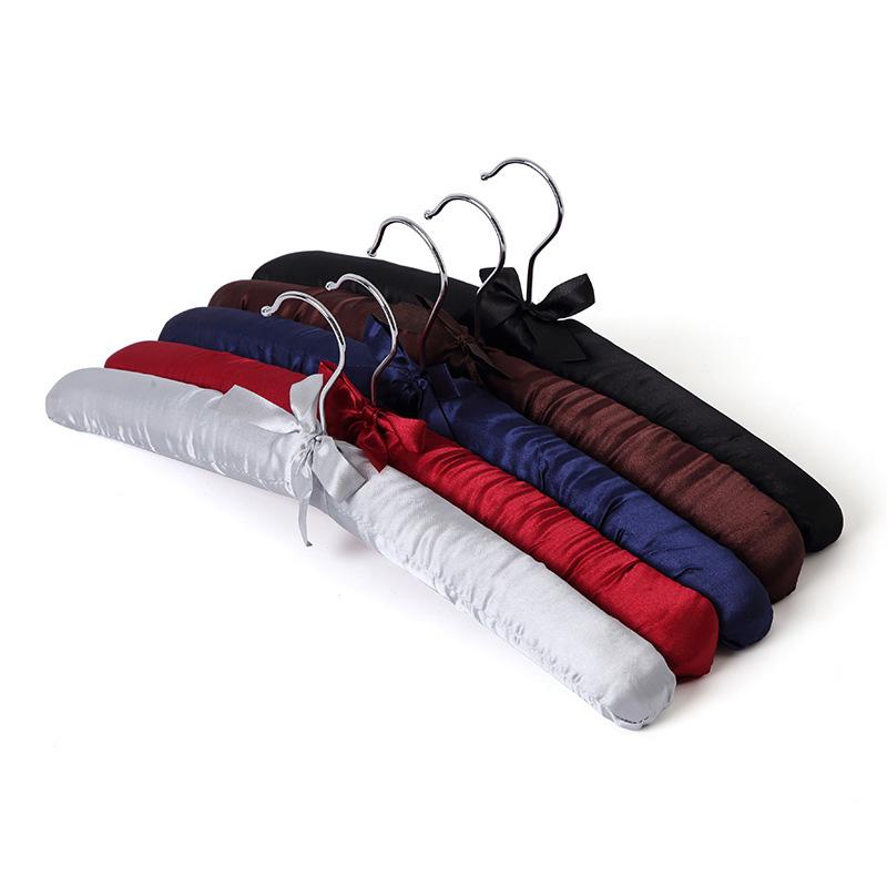 1PC Clothes Shop Clothes Hanger Silk Wrapped Storage Holder Sponge Hangers Padded Hanger Satin