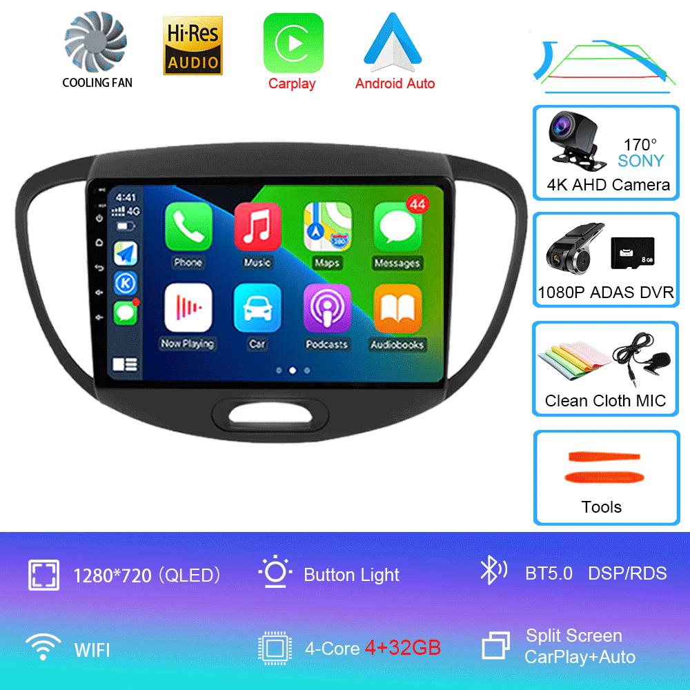 Для Hyundai Grand i10 2008-2012 2 din Android Auto Радио Carplay Автомобильный мультимедийный плеер GPS автомагнитола Bluetooth Android 14 Авто
