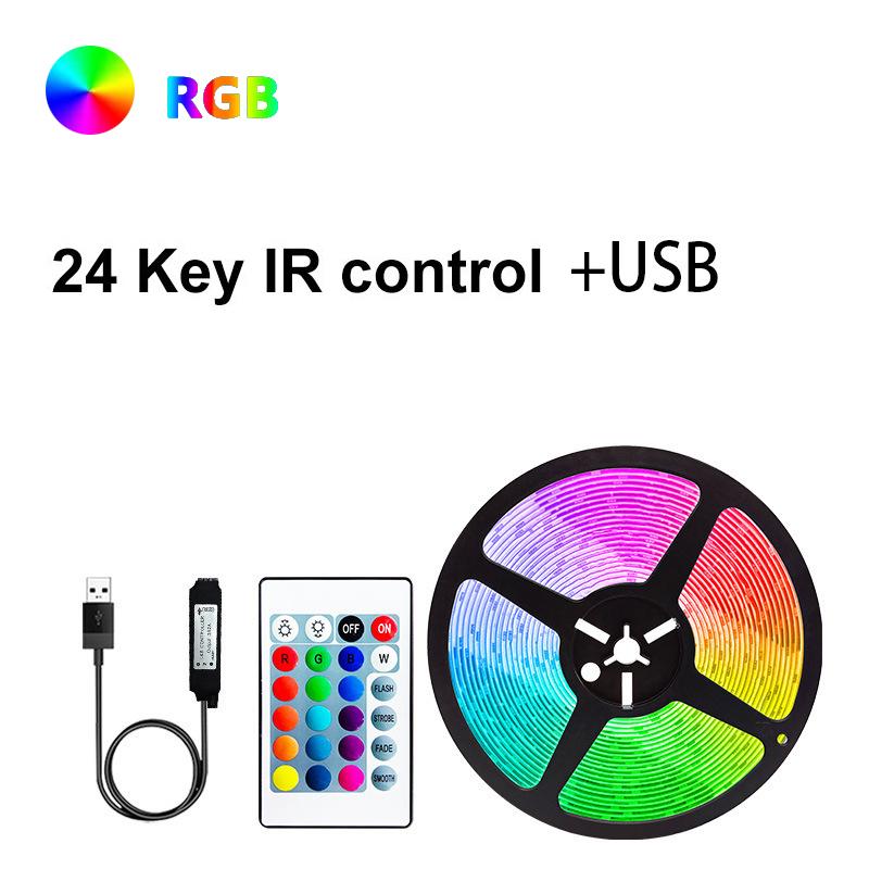 1/3/5M светодиодная лента с изменением цвета 5050 RGB USB гибкие огни с 24 клавишами ДЛЯ детской игровой комнаты домашней вечеринки подсветка телевизора