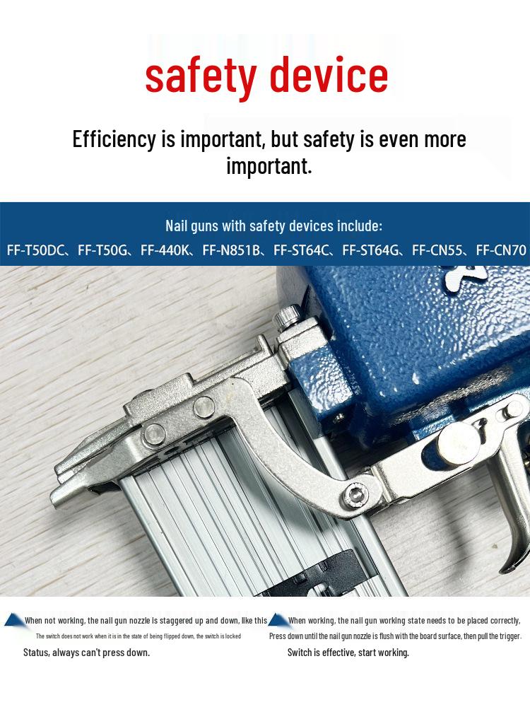 Пневматический гвоздезабиватель Dongcheng - F30 для деревообработки, гвозди-«комарики», стальные и степлер-гвоздезабиватель с гвоздями T50