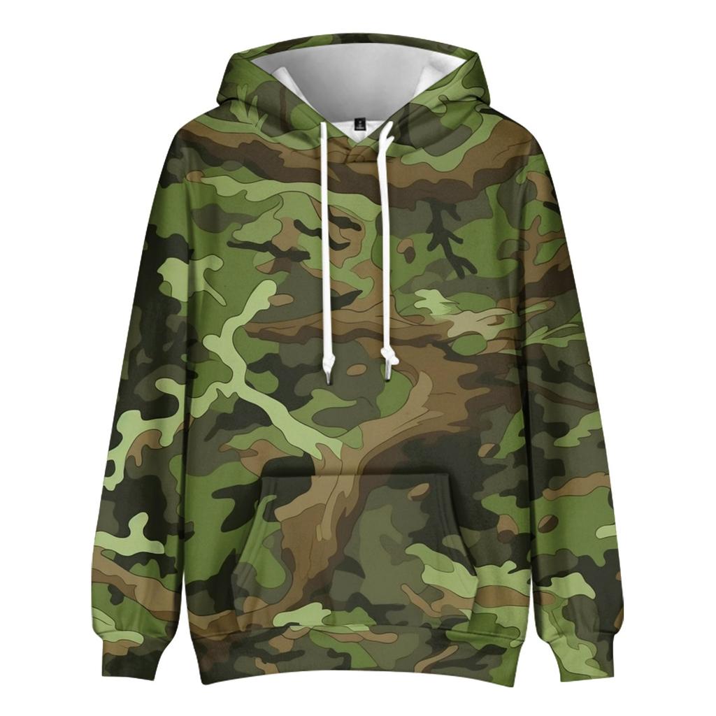 Men's Loose Printed Hooded Sweatshirt Men's Casual Fashion Sports Sweatshirt