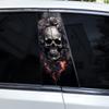 2 шт. Красная Роза Череп Виниловая Наклейка на Стойку B Автомобиля Наклейка на Стойку Двери Автомобиля DIY Накладка на Центральную Стойку Автомобиля Наклейка от Царапин Наклейка с Черепом