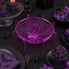 Прочная Halloween-миска Корзина-паутина, Пластиковая миска для фруктов с дизайном паутины, Качественный держатель для угощений или конфет "Сладкое или гадость" для обеденного стола,
