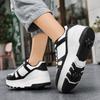 29-40 Детские четырехколесные разборные плоские туфли Runaway Shoes / Колесные скейт-кеды с колесами для женщин