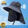 Unisex Sun Hat with Face Front Cover Face Neck Protection Hollow Mesh Windproof Fixed Strap Anti-UV Foldable Sunscreen Breathable Gardening Fishing