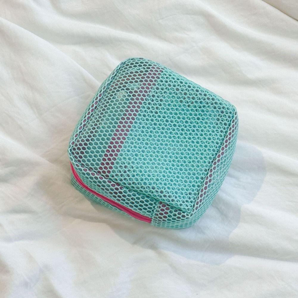 Lightweight Portable Makeup Pouch Washable Square Toiletry  Bag Durable Mesh Zipper Bags  Home