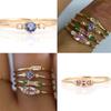 Beautifully Crafted 4 In 1 Set Of Womens Gold Plated Zircon Gemstone Rings