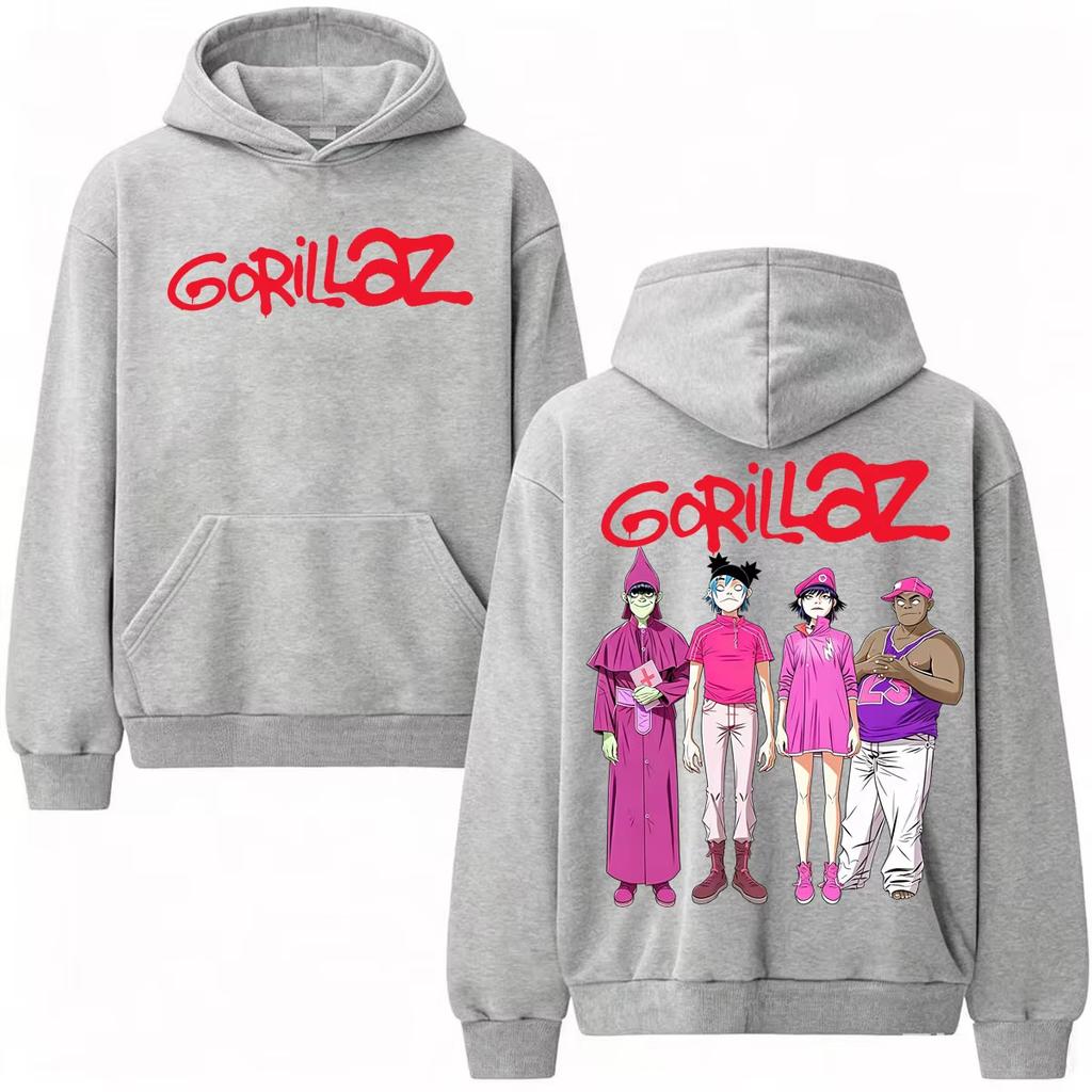 2026 Rock Band Gorillaz Russel Album Tour Merch Hoodie Men Women Fashion Gothic Harajuku Sweatshirt Warm Yet Not Bulky for Autumn & Winter