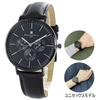 Salvatore Marra Leather Watch for Men and Selectable SM22102 x Women, Analog, Date, Calendar, Series, (Black Black)