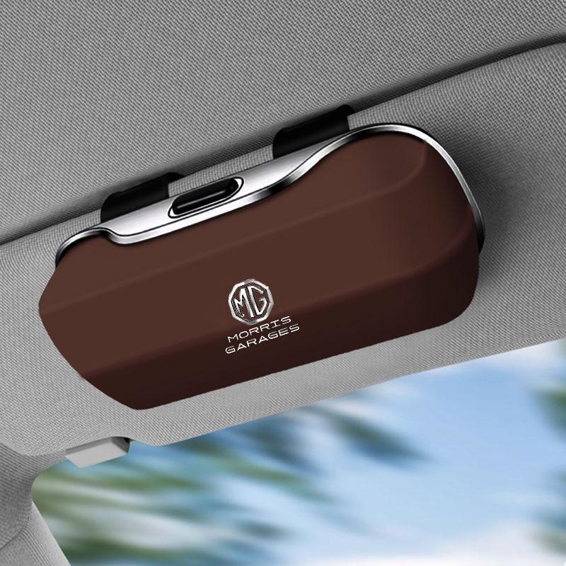 For MG Car Sunglasses Holder, ABS Visor Glasses Case Clip Carbon Fiber Texture Car Sun Visor Glasses Box Storage Q7