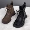 Женские хлопковые ботинки Мартин из мягкого кожаного вельвета, новые осенне-зимние 2025 года, теплые короткие ботинки на толстой подошве, универсальные на плоской подошве, утолщенные хлопковые ш