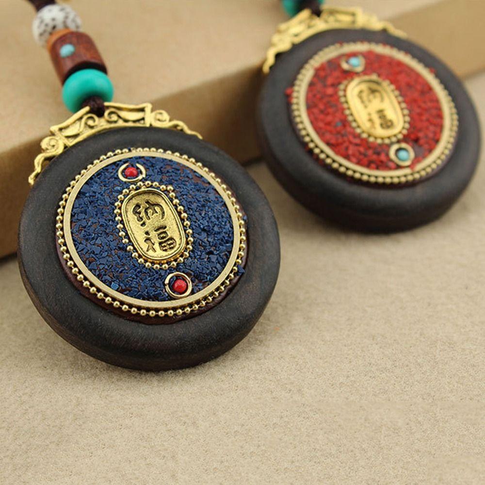 Retro Ebony Wood Car Keychain Nepal Bag Hanging Accessories Delicate Mobile Phone Pendant  Women