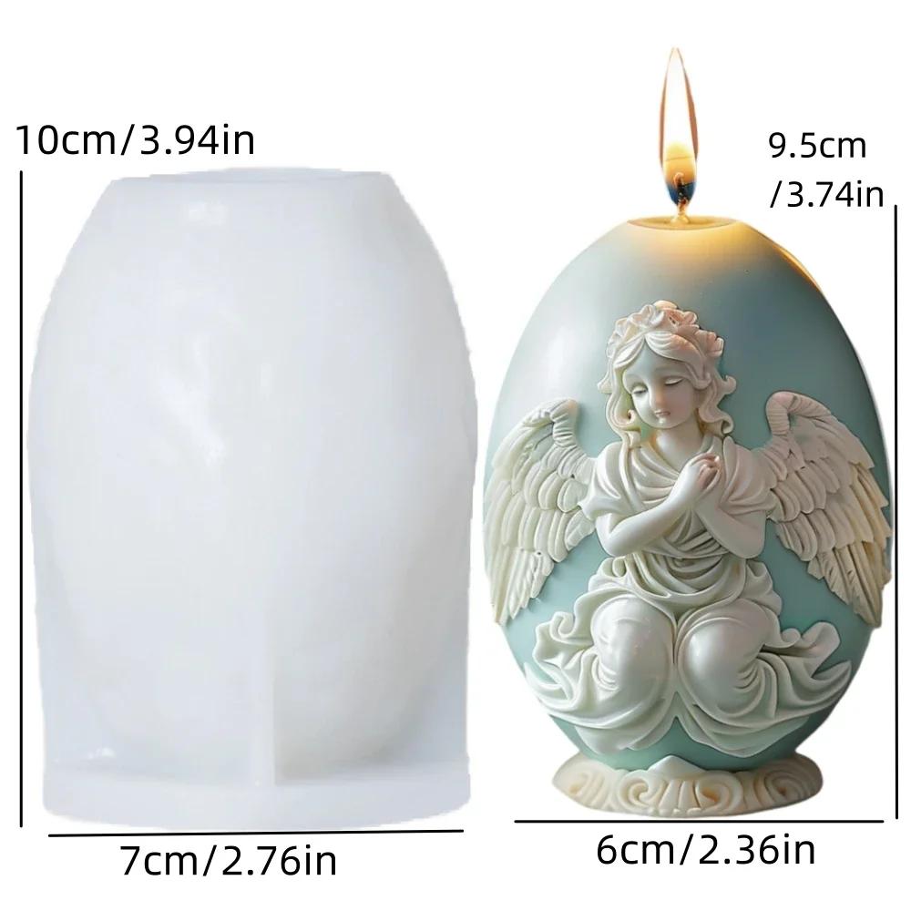 Форма силиконовая для свечи 'Яйцо Кролик Цветок' Цветок Кролик Тиснение Формы для свечей 'Яйцо' Пасхальное яйцо Гипс Смола Форма Роза Кролик Яйца