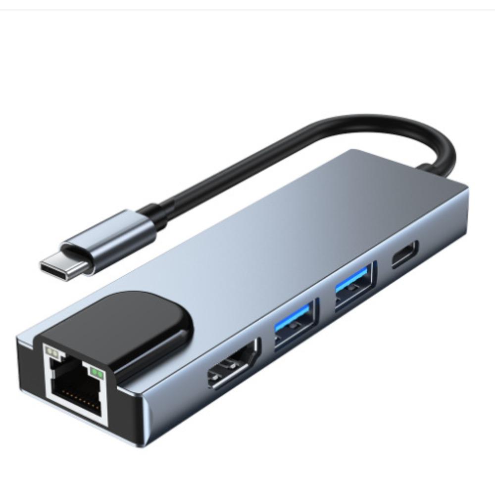 Хаб USB C 8 в 1 Адаптер Type C к HDMI Ethernet для ноутбука, консоли Switch с портом LAN 100 Мбит/с