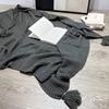 Вязаное одеяло в скандинавском стиле, однотонное одеяло с бахромой, антикатышковое одеяло с кисточками