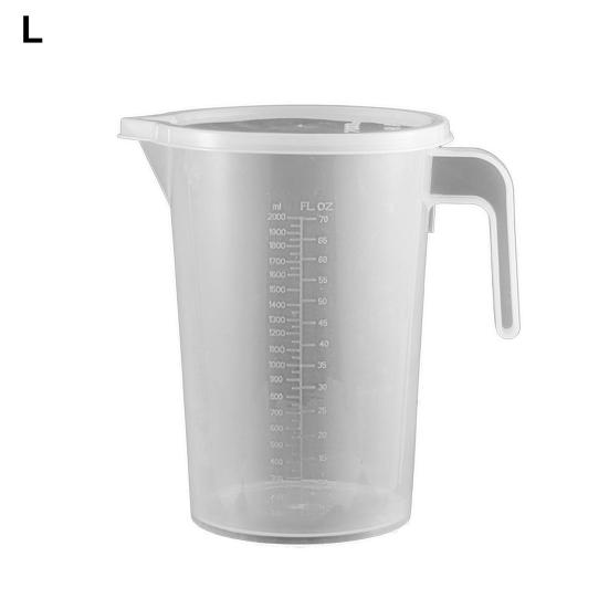 500ml/1000ml/2000ml Useful Lid Design Practical Measuring Glass Wear-resistant Food Grade Measuring Jug