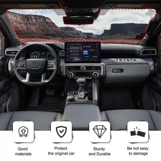 US Flag Car Sun Shade Windshield Window Sunshade Cover For Toyota Tacoma 2024+