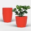 Гекса 6 дюймов Упаковка из 6 штук Пластиковый цветочный горшок для домашнего декора Комнатные цветочные горшки для гостиной Пластиковый цветочный горшок для сада (красный)