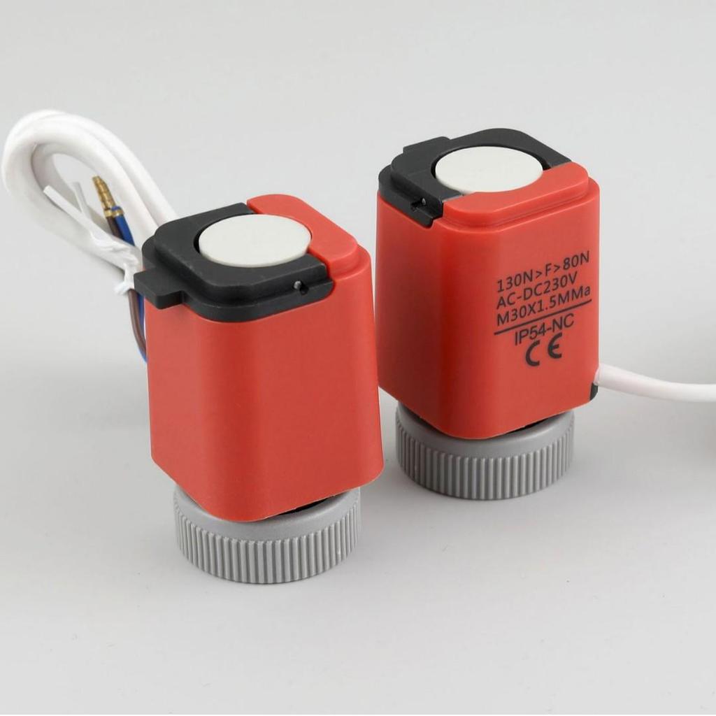 230V Manual-Automatic Integrated Actuator for Water Floor Heating, Normally Open/Closed, DC24V Electric Heating