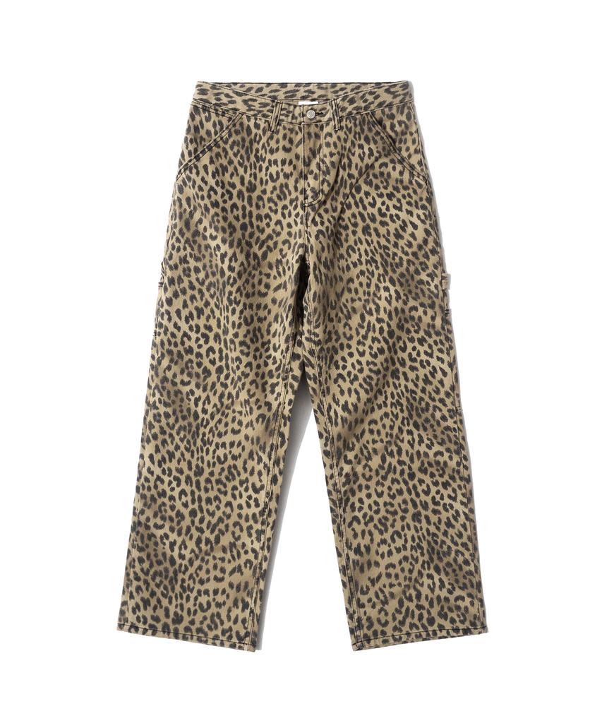 QT8 GARMENTS Lb Leopard Carpenter Pants (Beige)