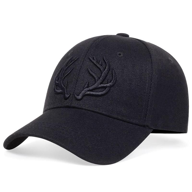 1Piece Unisex Antlers Embroidered Stitching Baseball Cap Outdoor Adjustable Sunscreen Leisure Hat Spring Autumn Travel Tourism Vacation